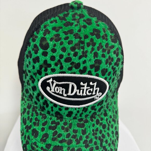 Best Selling Von Dutch Lime Cheetah Trucker Hat~Unisex - Picture 3 of 5
